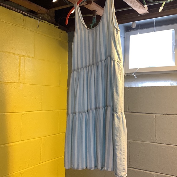 Light blue and white strips, size XS, never worn, mid length - Picture 4 of 4